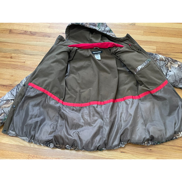 Realtree Hunting Puffer Jacket Mens L Brown Camouflage Long Sleeve Full Zip - Picture 9 of 11